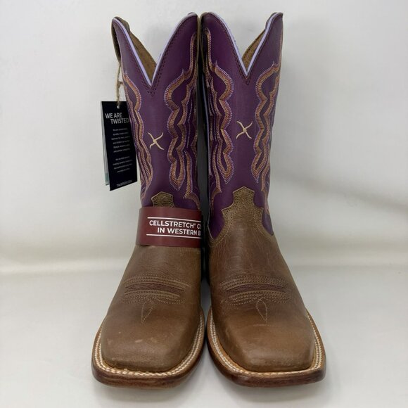 Twisted X 11" Tech X Square Toe Cowboy Boots Purple Brown Women’s Size 7 B - Picture 4 of 7